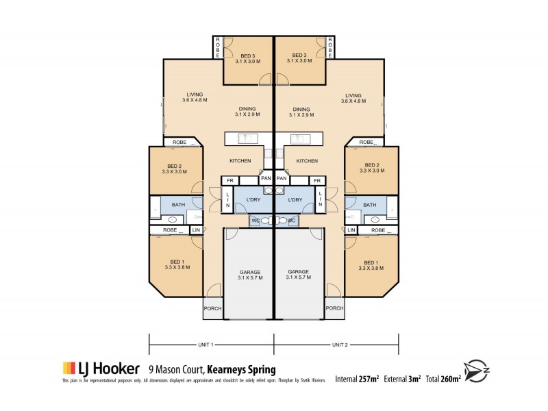 1&2/9 Mason Court, Kearneys Spring QLD 4350 Floorplan