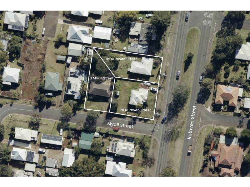 89, 91 Ruthven Street & 3 Myall Street, Harlaxton QLD 4350