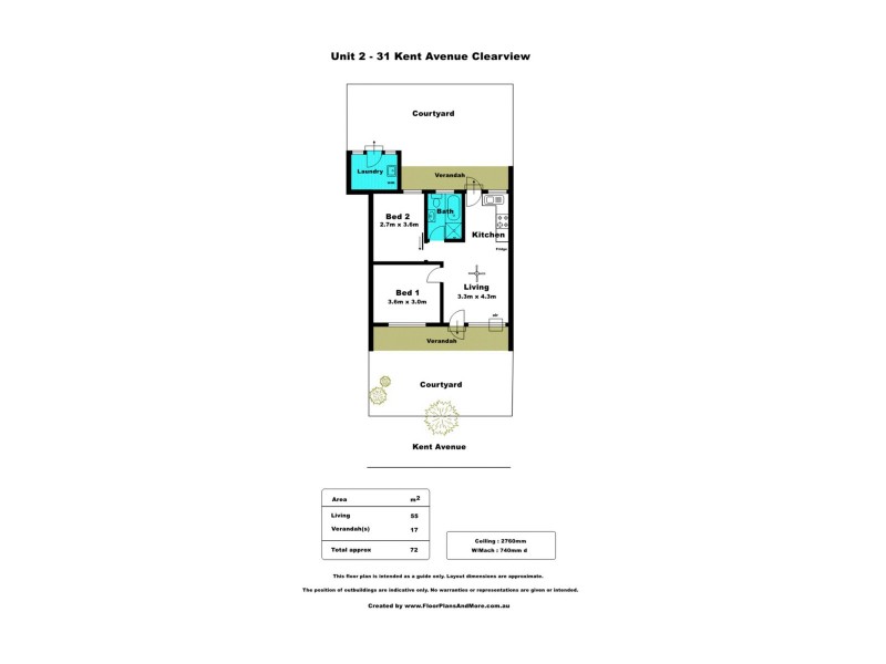 2/31 Kent Avenue, Clearview SA 5085 Floorplan