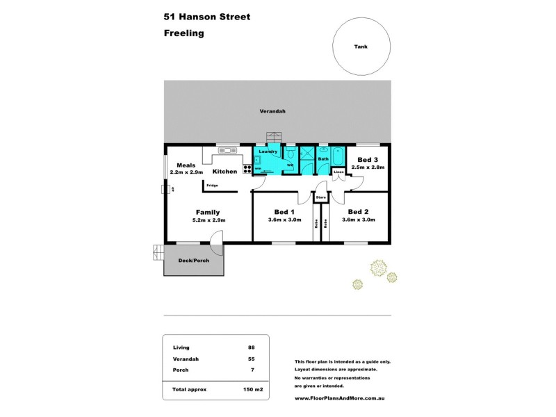 51 Hanson Street, Freeling SA 5372 Floorplan