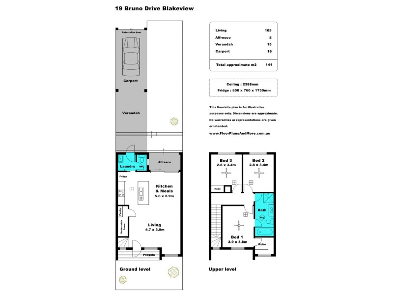 19 Bruno Drive, Blakeview SA 5114 Floorplan
