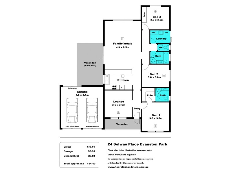 24 Selway Place, Evanston Park SA 5116 Floorplan