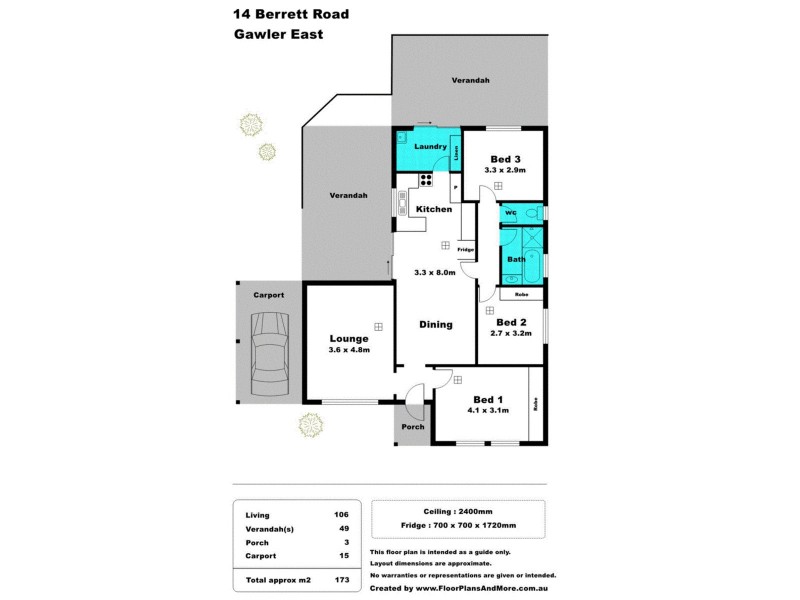 14 Berrett Road, Gawler East SA 5118 Floorplan