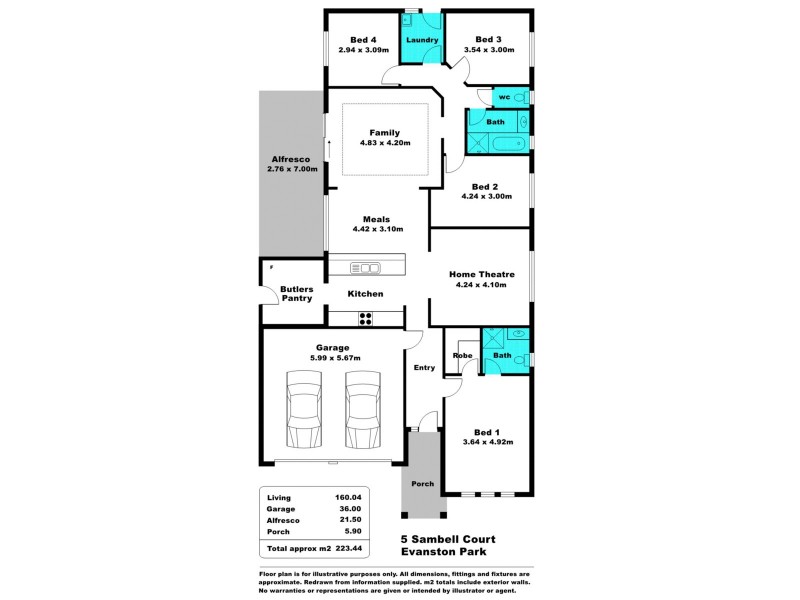 5 Sambell Court, Evanston Park SA 5116 Floorplan