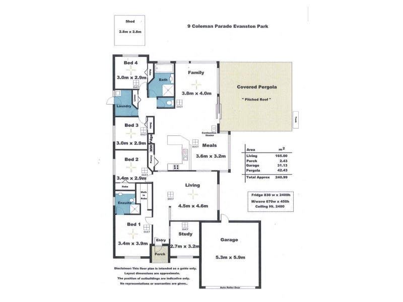 9 Coleman Parade, Evanston Park SA 5116 Floorplan
