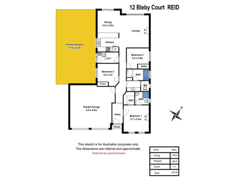 12 Bleby Court, Reid SA 5118 Floorplan