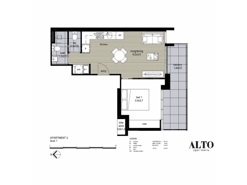 2/124 Franklin Street, Adelaide SA 5000 Floorplan