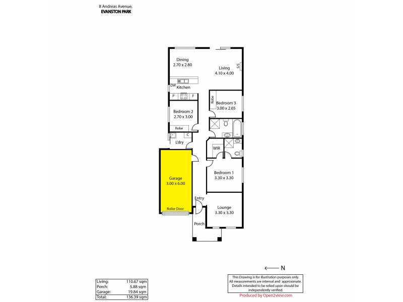8 Andreas Avenue, Evanston Gardens SA 5116 Floorplan