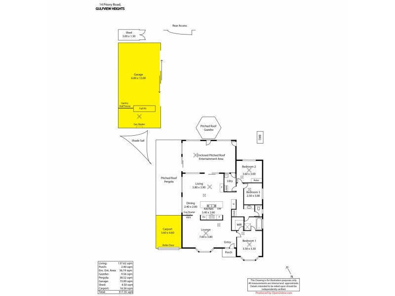 14 Priory Road, Gulfview Heights SA 5096 Floorplan