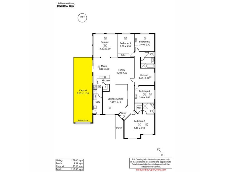 15 Gleeson Grove, Evanston Park SA 5116 Floorplan
