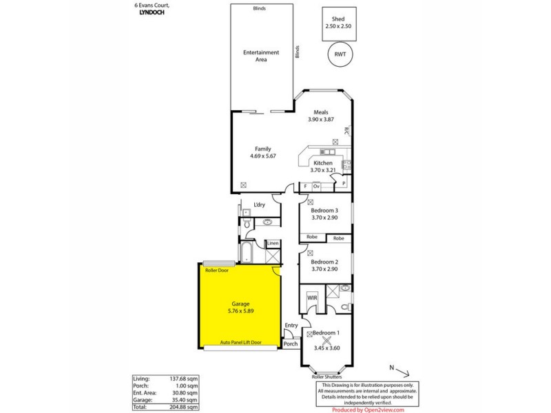6 Evans Court, Lyndoch SA 5351 Floorplan