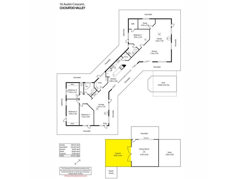 16 Austin Crescent, Cockatoo Valley SA 5351 Floorplan