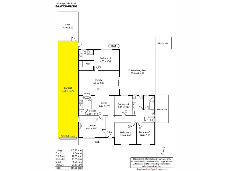 50 Angle Vale Road, Evanston Gardens SA 5116 Floorplan