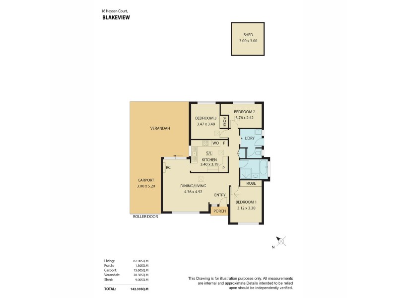 16 Heysen Court, Blakeview SA 5114 Floorplan