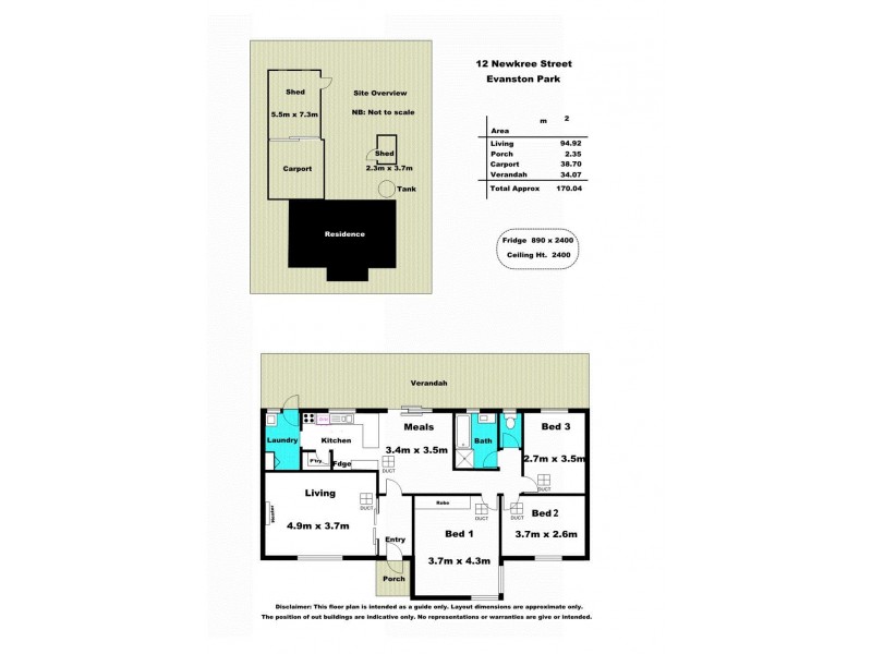 12 Newkree Road, Evanston Park SA 5116 Floorplan