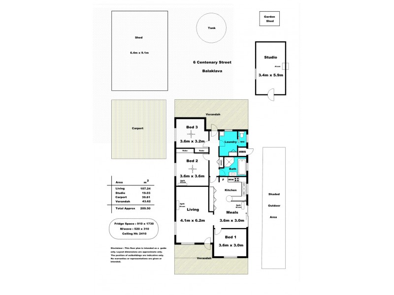 6 Centenary Avenue, Balaklava SA 5461 Floorplan