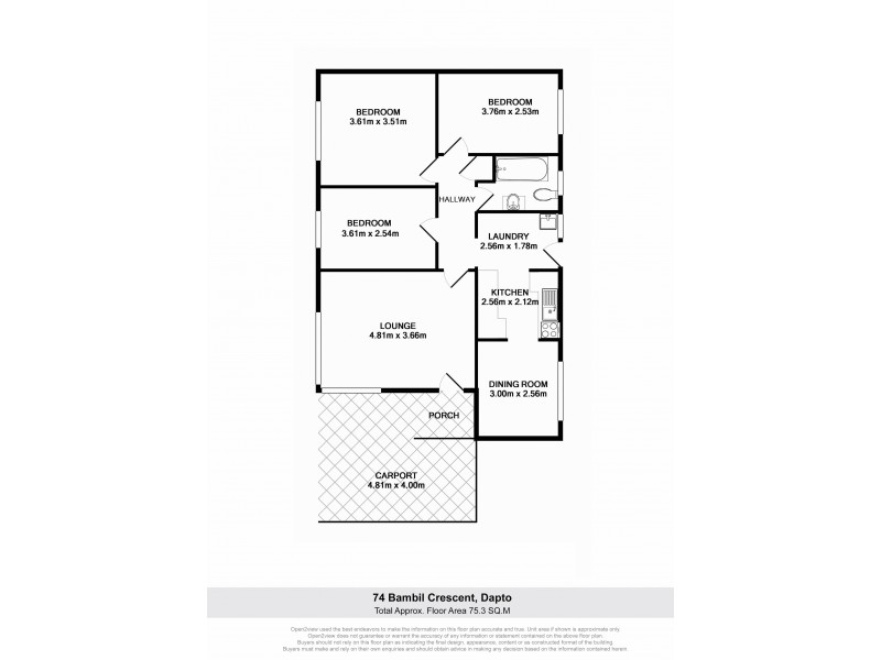 74 Bambil Crescent, Dapto NSW 2530 Floorplan