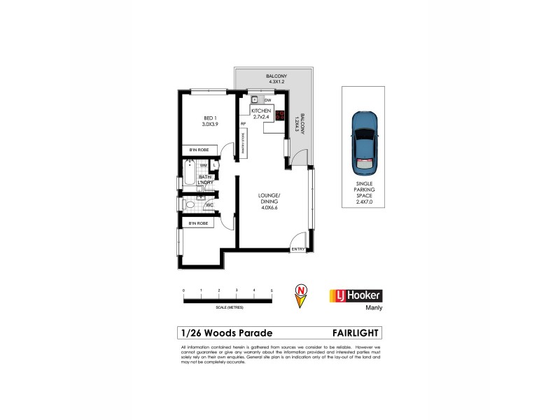 1/26 Woods Parade, Fairlight NSW 2094 Floorplan