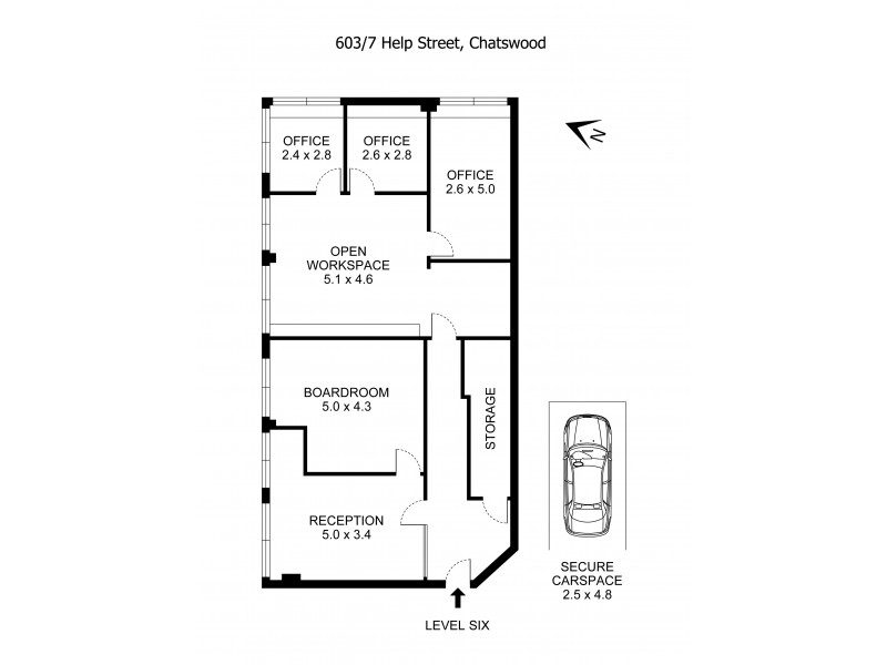 603/7 Help St, Chatswood NSW 2067 Floorplan