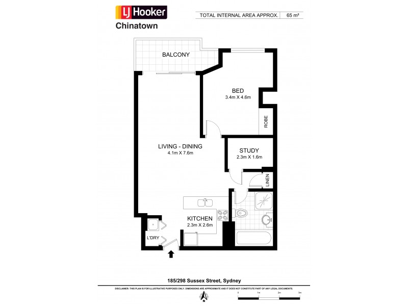 185/298 Sussex St, Sydney NSW 2000 Floorplan