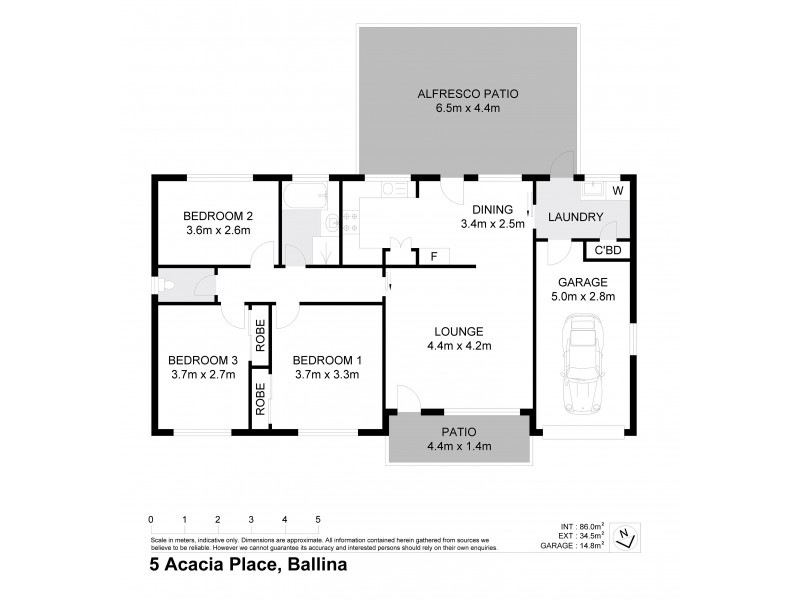 5 Acacia Place, Ballina NSW 2478 Floorplan
