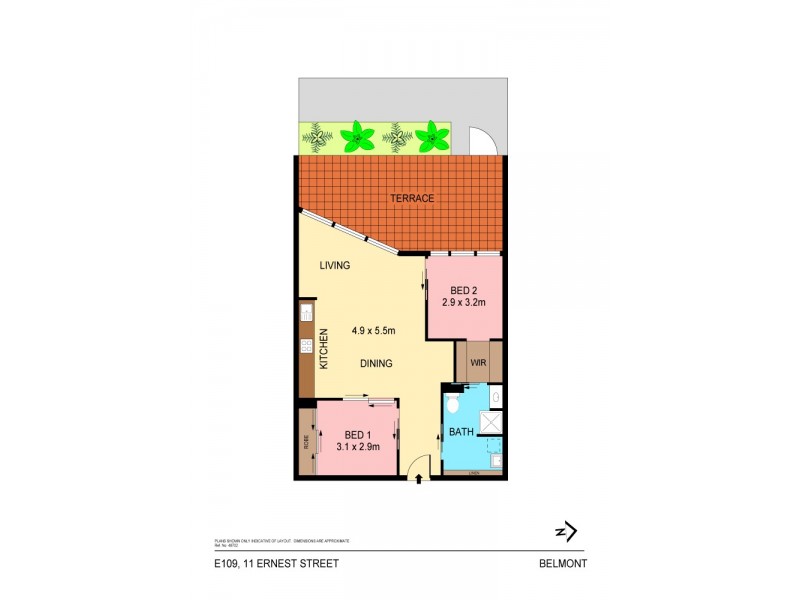 E109/11 Ernest Street, Belmont NSW 2280 Floorplan