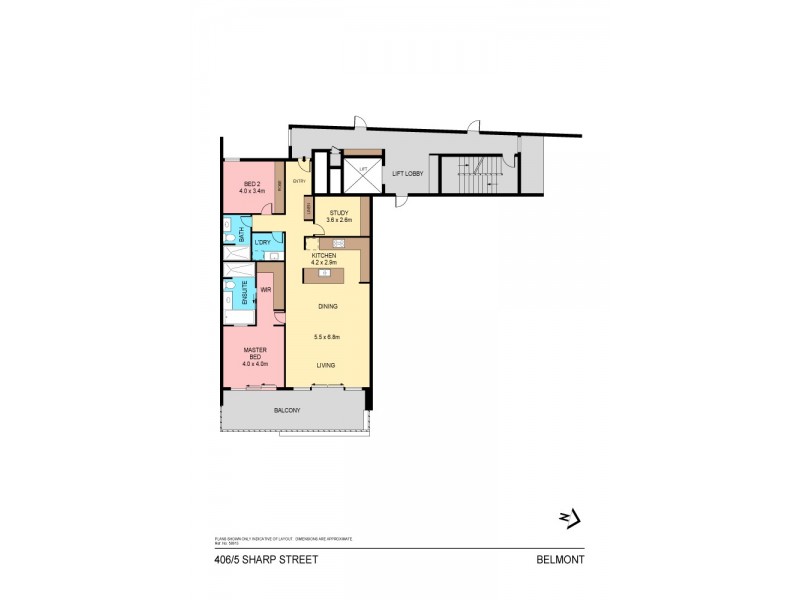406/5 Sharp Street, Belmont NSW 2280 Floorplan