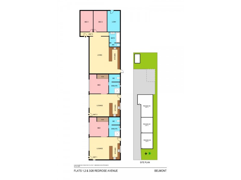 1,2 & 3/26 Redrose Avenue, Belmont NSW 2280 Floorplan