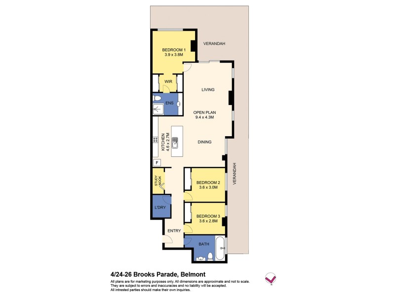 4/24 Brooks Parade, Belmont NSW 2280 Floorplan