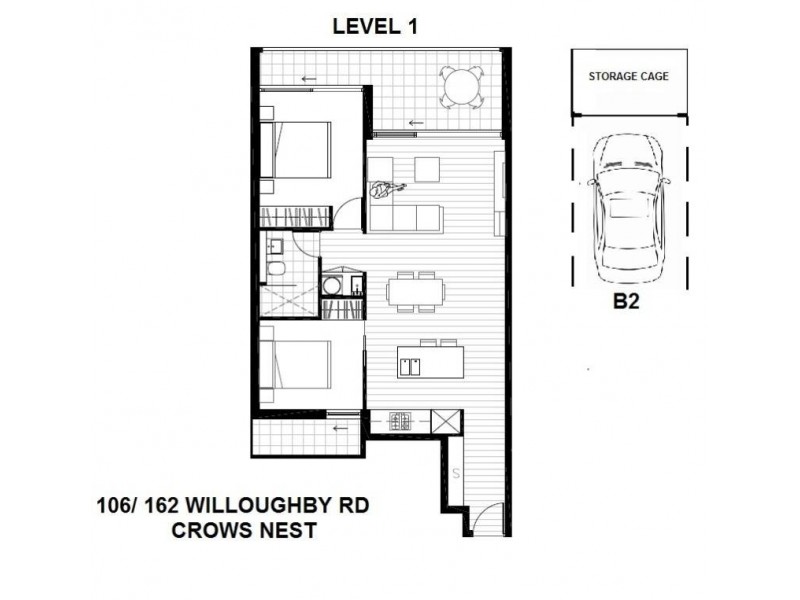 106/162 Willoughby Road, Crows Nest NSW 2065 Floorplan