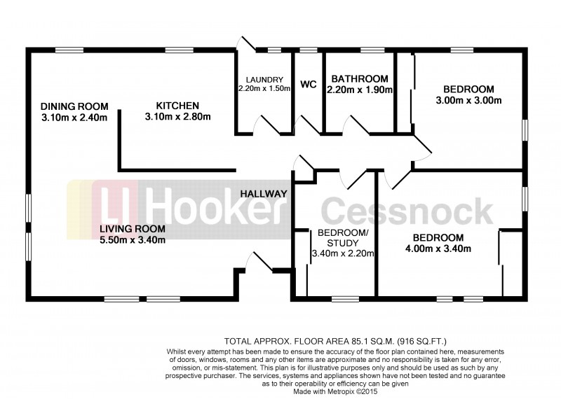 15 Arcadia Ave, Cessnock NSW 2325 Floorplan