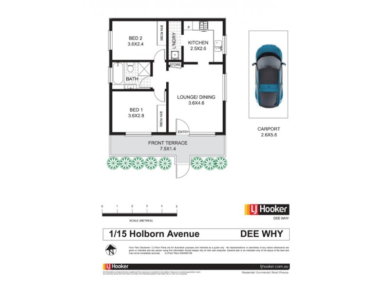 1/15 Holborn Avenue, Dee Why NSW 2099 Floorplan