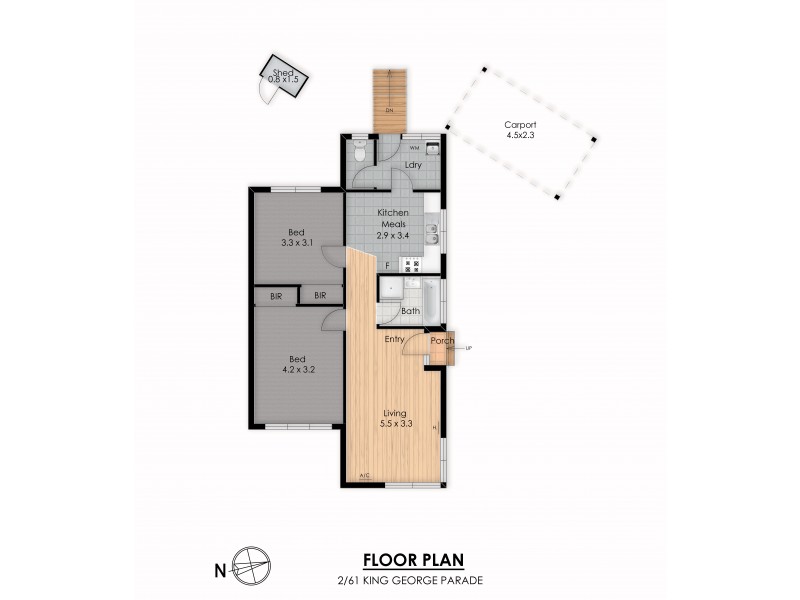 2/61 King George Parade, Dandenong VIC 3175 Floorplan