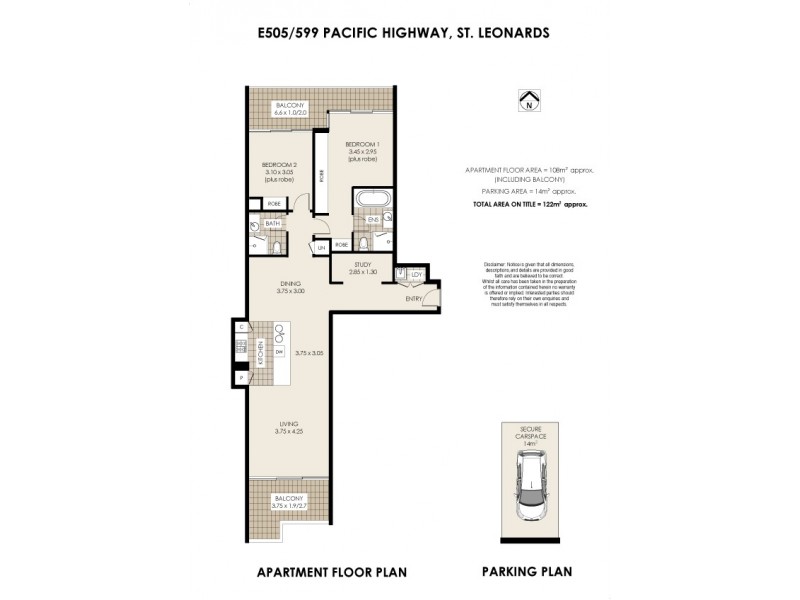 E505/599 Pacific Hwy (cnr Albany St. East Tower), St Leonards NSW 2065 Floorplan