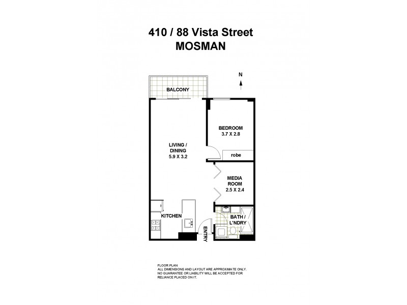 410/88 Vista Street, Mosman NSW 2088 Floorplan