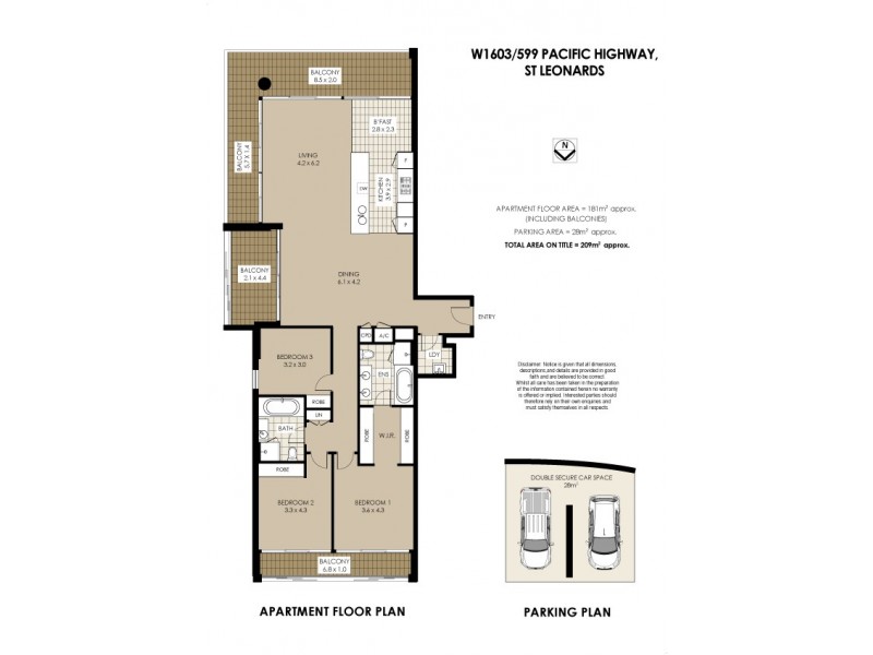 W1603/599 Pacific Hwy Cnr Albany St. West Tower, St Leonards NSW 2065 Floorplan