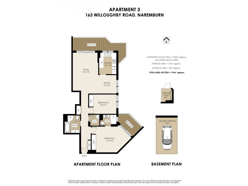 3/163 Willoughby Road, Naremburn NSW 2065 Floorplan