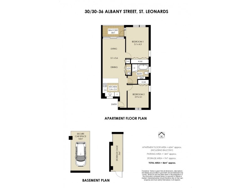 30/30-36 Albany Street, St Leonards NSW 2065 Floorplan