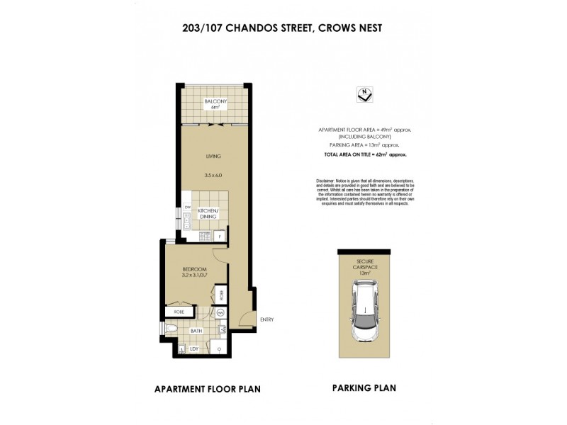 203/107-109 Chandos Street, Crows Nest NSW 2065 Floorplan