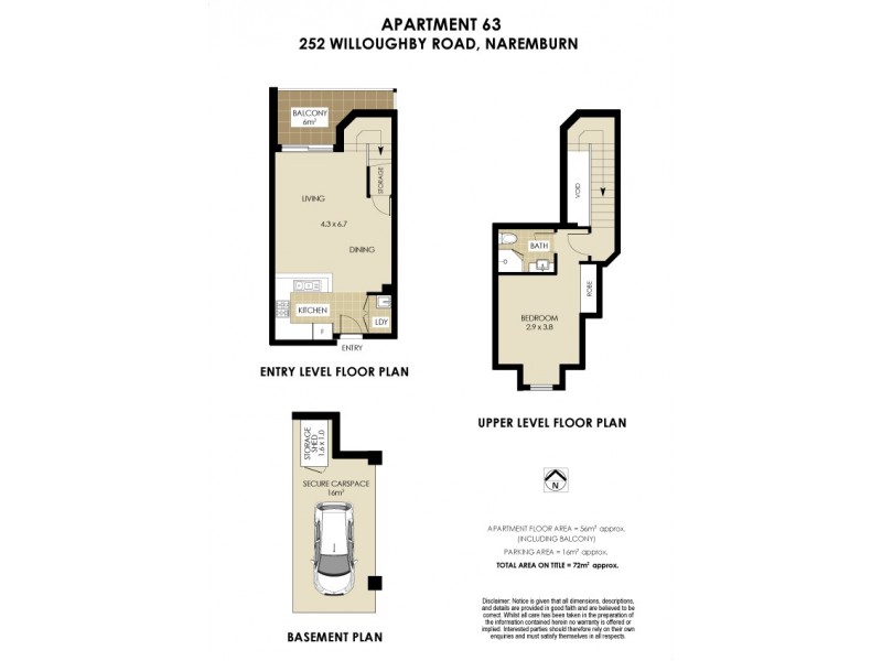 63/252 Willoughby Road, Naremburn NSW 2065 Floorplan