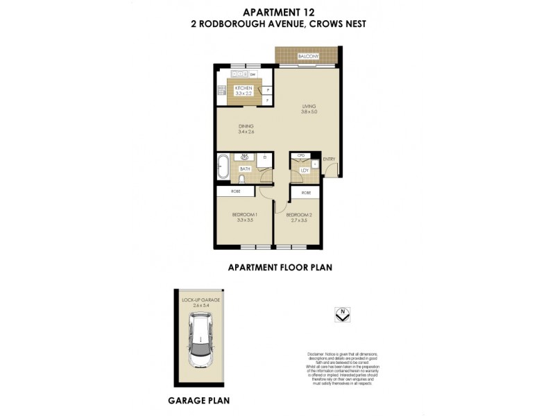 12/2 Rodborough Avenue, Crows Nest NSW 2065 Floorplan
