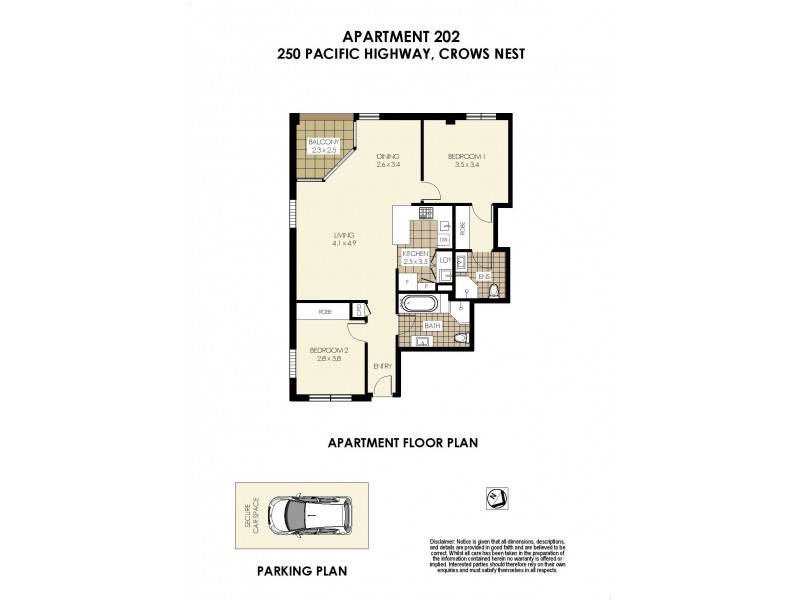 202/250 Pacific Highway, Crows Nest NSW 2065 Floorplan