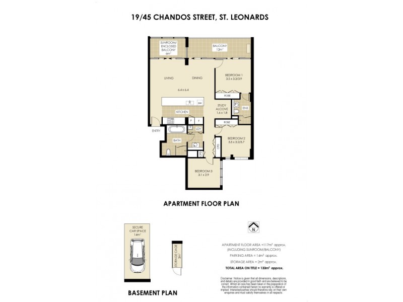 19/45 Chandos Street, St Leonards NSW 2065 Floorplan