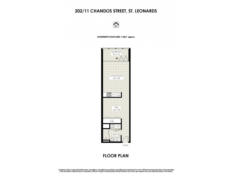202/11 Chandos Street, St Leonards NSW 2065 Floorplan