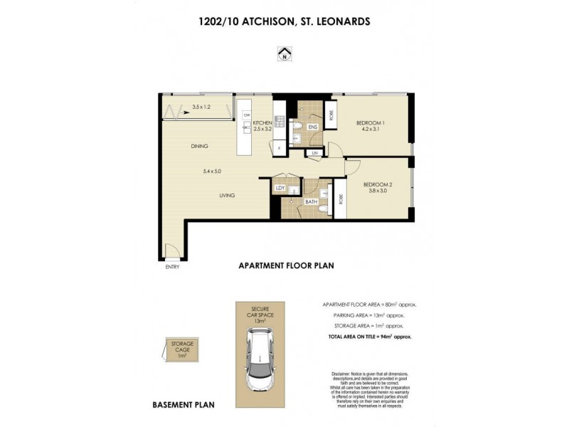 1202/10 Atchison Street, St Leonards NSW 2065 Floorplan