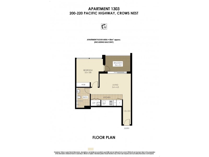 R1303/200-220 Pacific Highway, Crows Nest NSW 2065 Floorplan