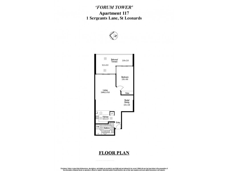 117/1 Sergeants Lane, St Leonards NSW 2065 Floorplan