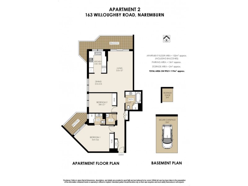2/163 Willoughby Road, Naremburn NSW 2065 Floorplan