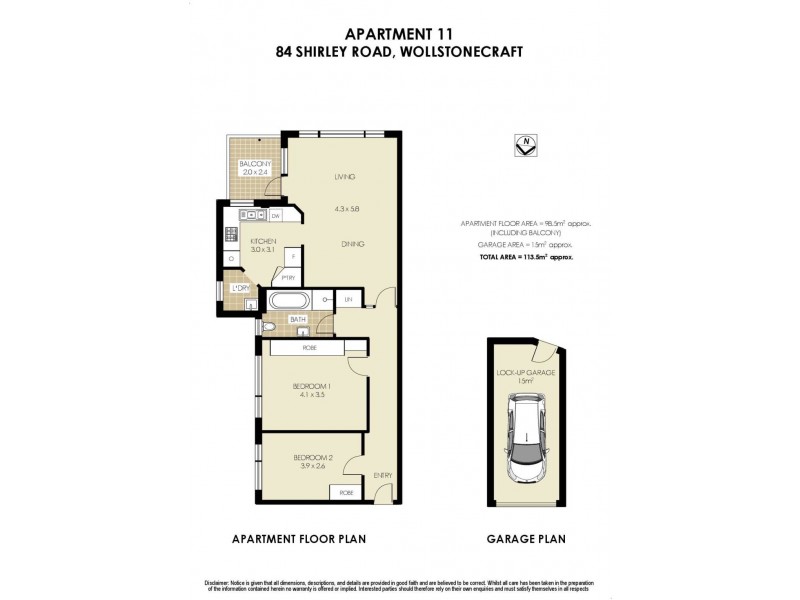 11/84 Shirley Road, Wollstonecraft NSW 2065 Floorplan
