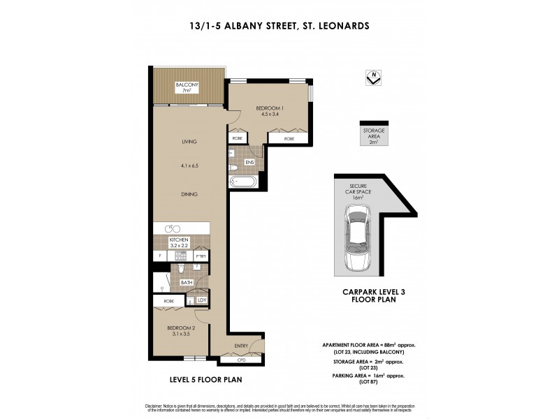 13/1-5 Albany Street, St Leonards NSW 2065 Floorplan